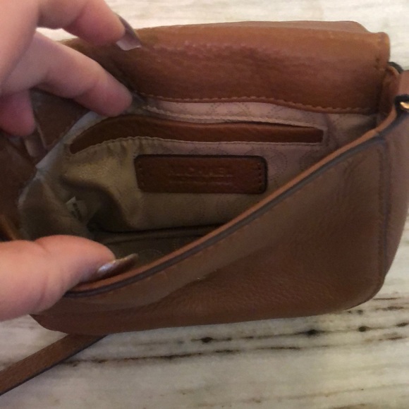 SOLD Michael Kors Brown and Gold Leather Crossbody - Picture 4 of 4